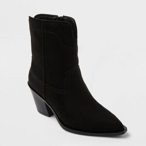Universal Thread - Women’s Dallas Wide Width Ankle Western Bootie wit Black